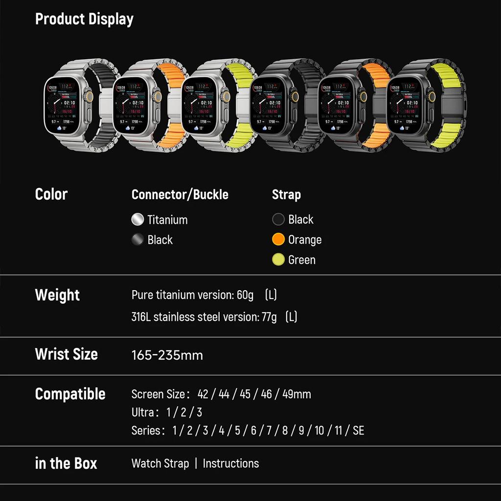 Cinturino Magnetico in Titanio e Silicone per Apple Watch Ultra 3/2/1 49mm Serie 11 10 46mm Cinturino Metallico per Iwatch 9 8 7 45mm 6 SE 5 44mm