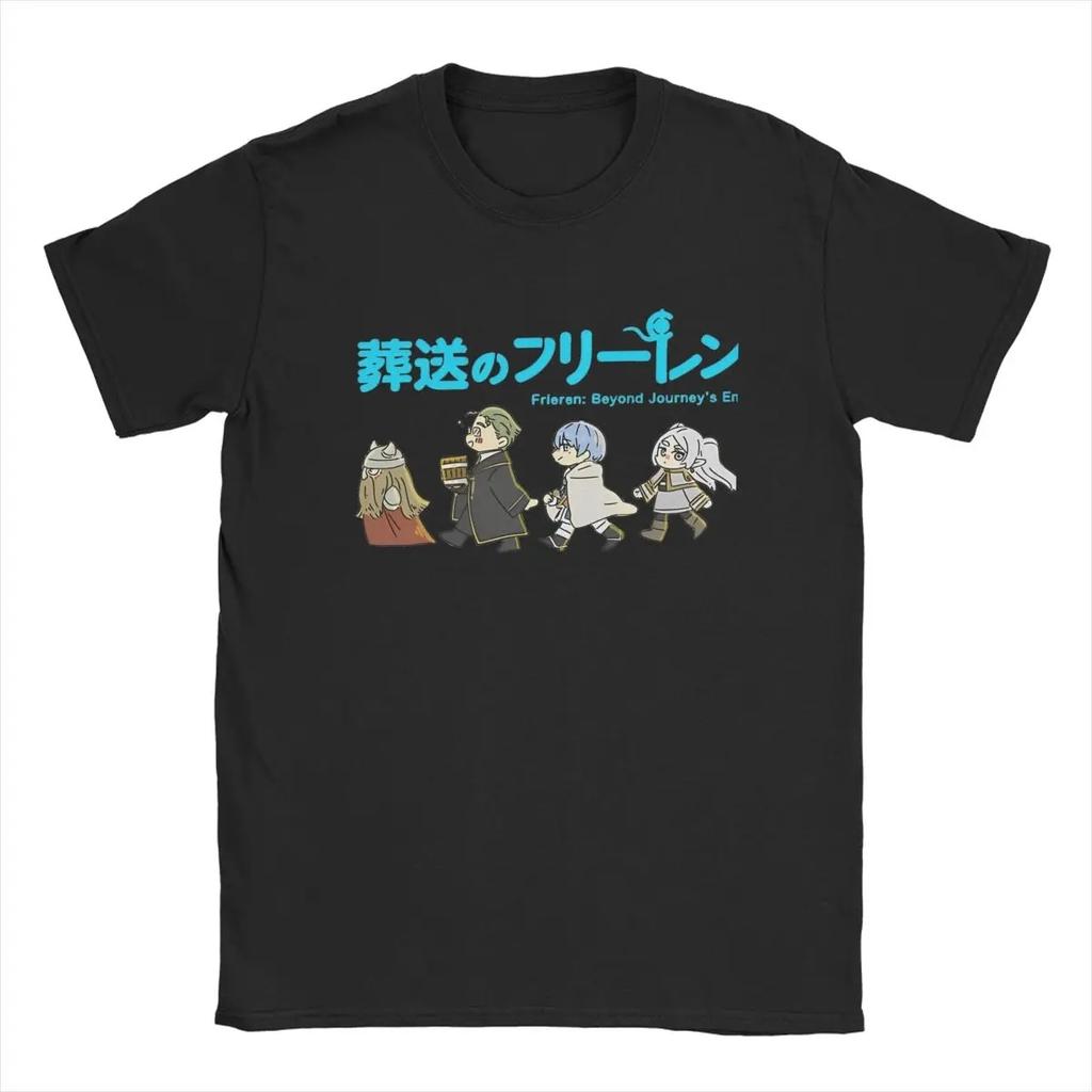 2025 new model Men Frieren At The Funeral Anime T Shirts Characters Fern 100 Cotton merch Novelty Short Sleeve Crewneck Tee Plu