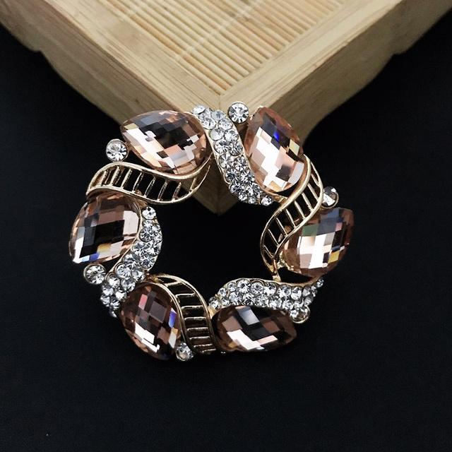 

Атмосферная хрустальная брошь рубашка пальто женская круглая лента синяя цветочная винтажная одежда корсаж