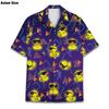Duck 3d Print Shirts Men Fashion Hawaiian Shirt Short Sleeve Casual Beach Shirts Boys Single-Breasted Blouse Men's Clothing