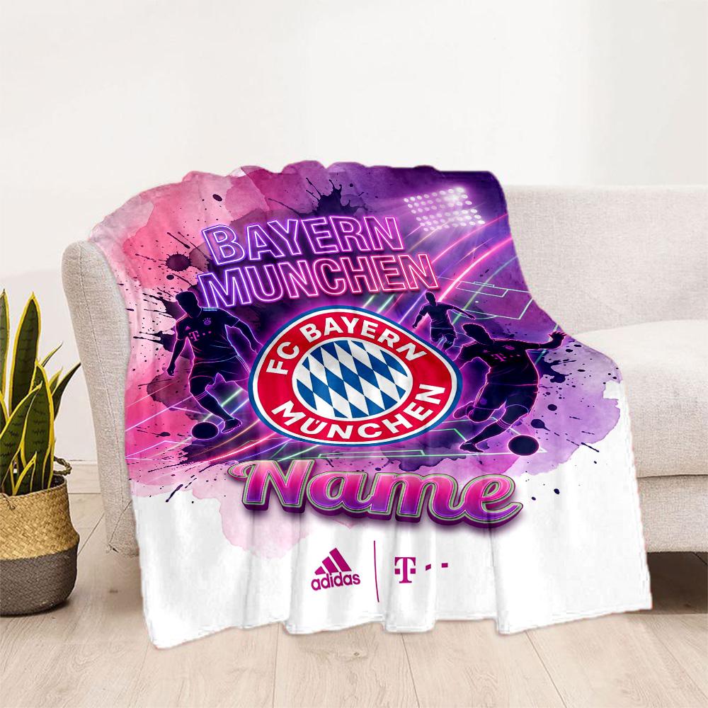 Bayern Munich Fan Gear Customize Your Name Blanket Lightweight Customizable Blanket Soft Warm Cozy for Chair Bed Couch Sofa for All Occasions