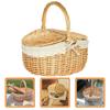 Large Handwoven Wicker Rattan Bamboo Storage Baskets With Lid Portable Picnic Outdoor Shopping Market Tote Ganizer