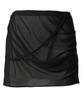 Peulleeoeob Draped Mesh Layered Mini Skirt (Fl-265_Black)