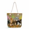 Flower Cat Print Thick Rope Single-shoulder Beach Bag 7269 CLE