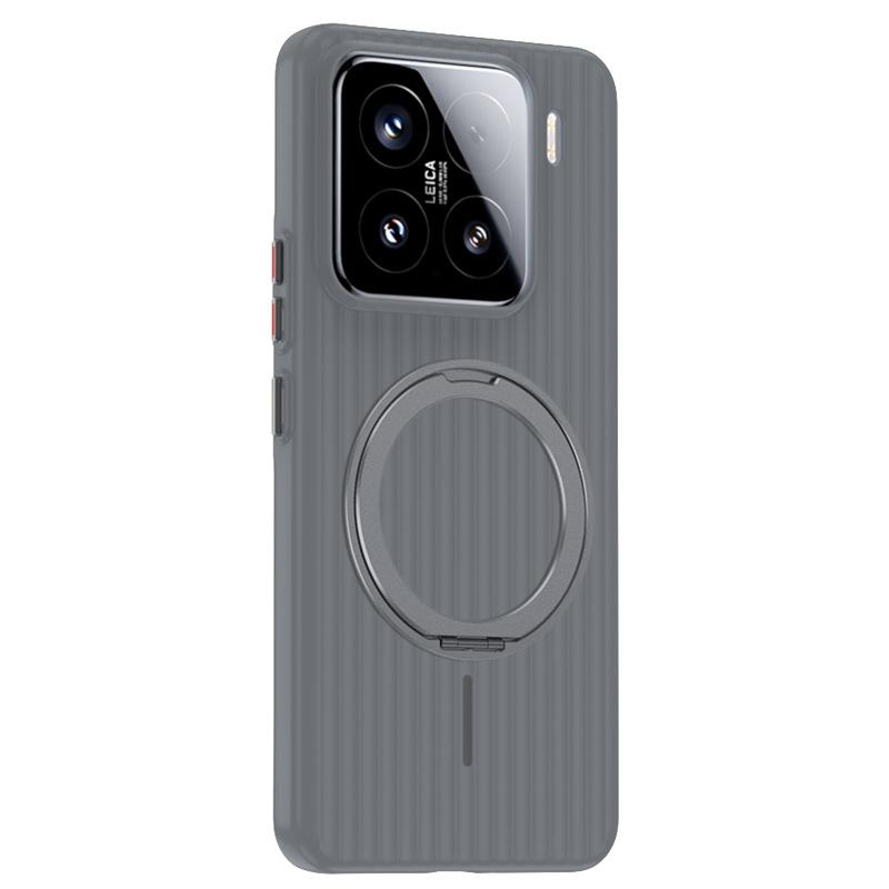 Applicable to Xiaomi 17promax corrugated magnetic suction bracket mobile phone case 15ultra skin-sensitive UV excimer high-end hard