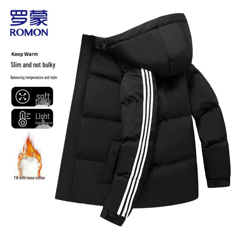 ROMON Men s Thickened Hooded Padded Winter Jacket M