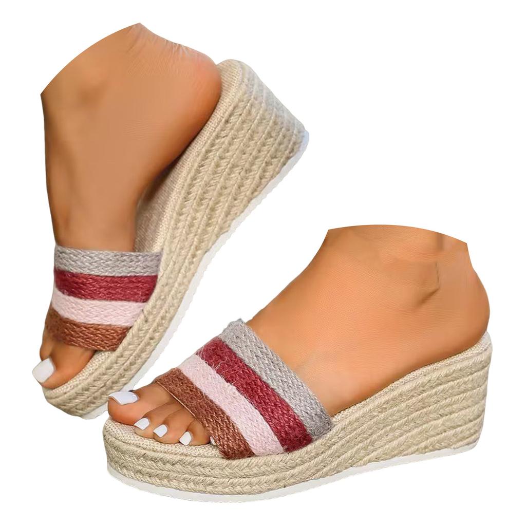 Women'S Platform Wedge Open Toe Slip Sandals Fashionable And Casual With 400 Sandals For Women Platform Sandals Women Wedge