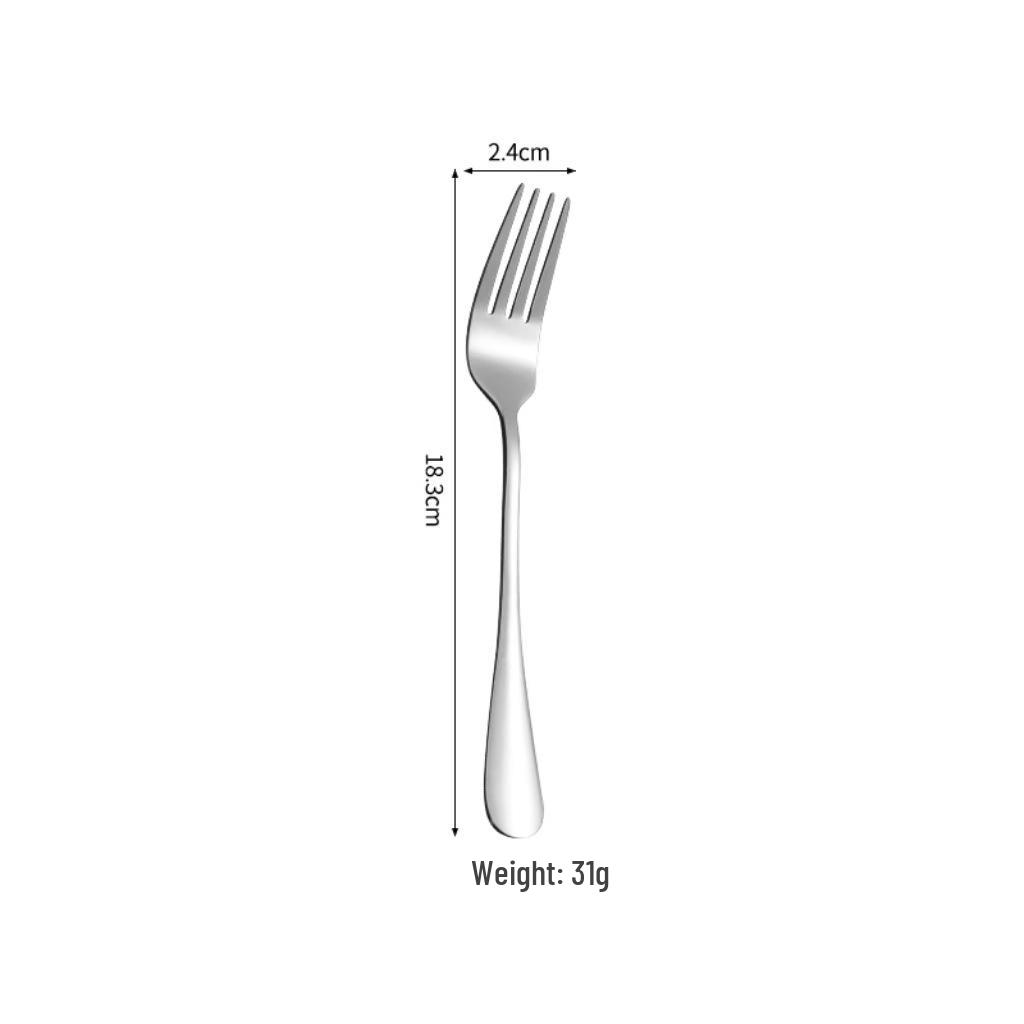 Thickened 304 Stainless Steel Cutlery Set: Steak Knife, Fork, Dessert Spoon, Pointed Spoon, Round Spoon