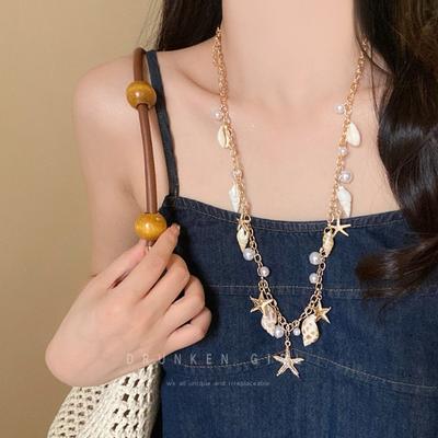 Sea Star Necklace Shell Jewelry Accessories New Beads Neck Chain  Girls