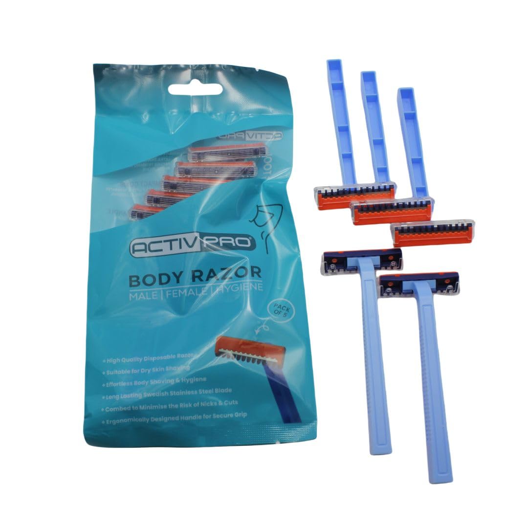 

Бритва для тела ACTIVPRO Body Combed to Prevent Бритва для тела с расческой для предотвращения тела Мягкая на чувствительной коже Одноразовая бритва из нержавеющей стали, порезы,