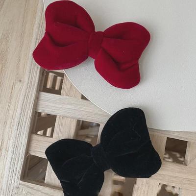 3D Aksominė Plaukų Sagtis su Kaspinėliu: Pasakų stiliaus, saldus, universalus šoninis segtukas mergaičių kirpčiukams – japoniško ir korėjietiško stiliaus plaukų aksesuaras