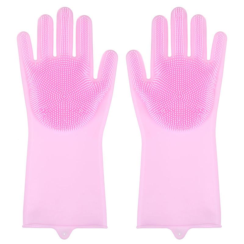 Multifunction Pet Bathing Gloves Silicone Anti-slip Dishwashing Cleaning Glove Suitable For Household Sponge Brush Cleaning Tool