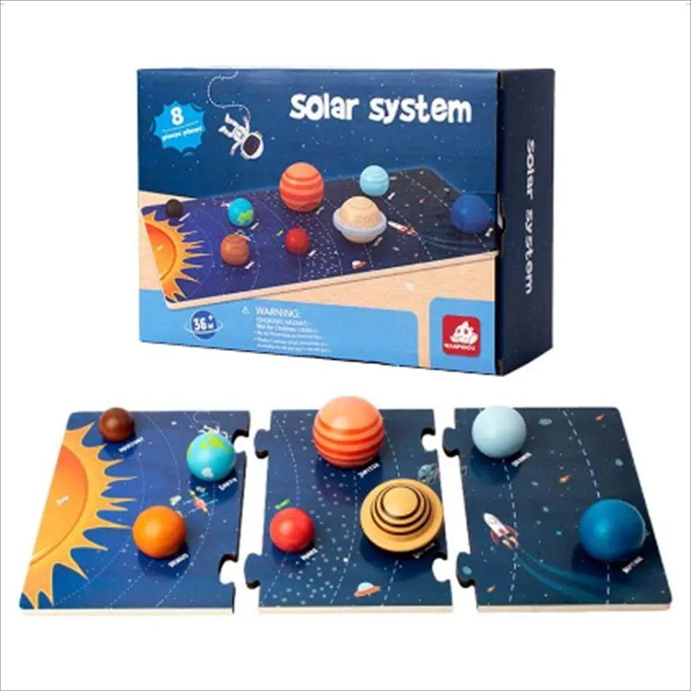 Universe Cognition Solar System Puzzle Toy 3D Wooden Planet Board Toy Parent-child Interactive