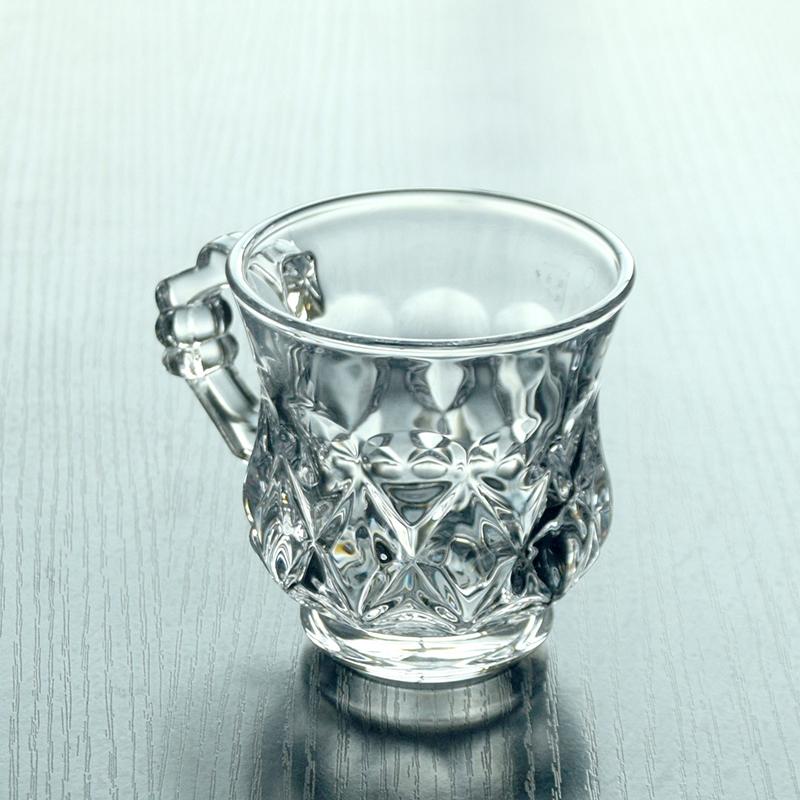 140ml Creative Glass Coffee Tea Mug Drinks Dessert Breakfast Milk Cup Juice Glass Mugs Handle Drinkware Transparent Glass Cup