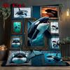Orca Whale Art Collection 2D Flat Pattern Flannel Blanket, High Quality All Seasons, Home Decor, Warmth and Comfort, Perfect for Christmas Gifts.
