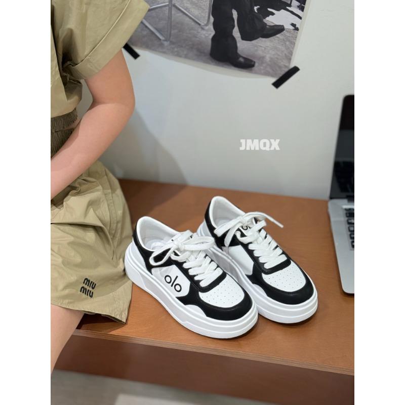 

Leather platform white shoes summer trend fashion casual comfortable sports shoes 35 чёрный