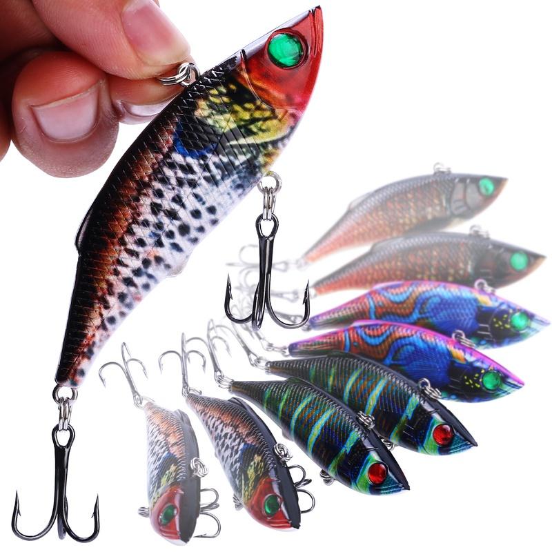 

8 шт., размер 8 см/11,8 г/шт., окрашенный VIB с 3D-глазами. Бионическая рыболовная приманка полной глубины с крючком 6#.