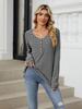 Elegant and Fashionable Autumn and Winter Comfortable Round Neck Striped Color Blocking Long Sleeve Loose T-Shirt Top Pullover Hoodies