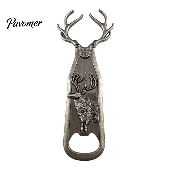 Sturdy Handheld Beer Cap Remover Elk Antler Bottle Opener, Heavy Duty Metal Retro Rustic Home Bar Decor for Bar, Artistic Kitchen Gadgets Vintage