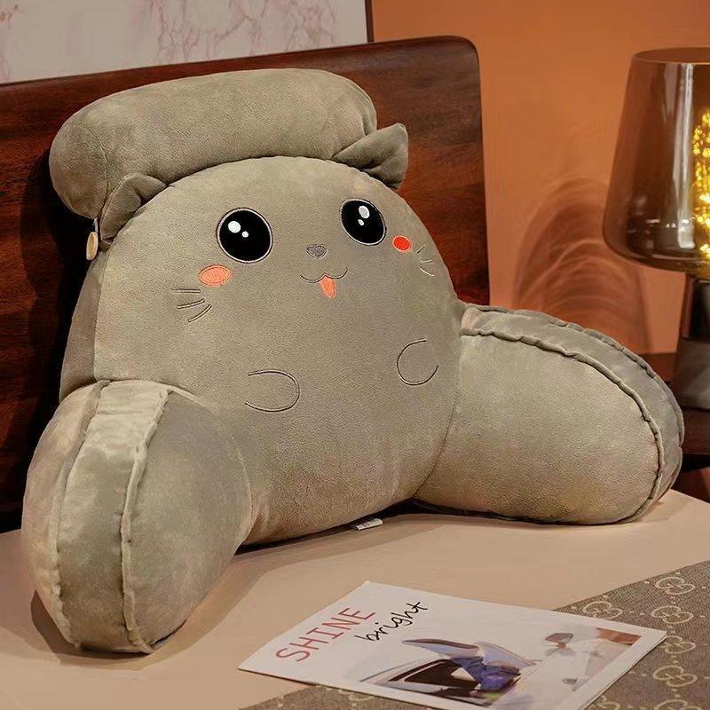 1pc Cartoon Cute Bed Back Cushions Soft Bag with Large Backrest Sofa Tatami Reading Support Pillow Lumbar Support Detachable and Washable Pillows