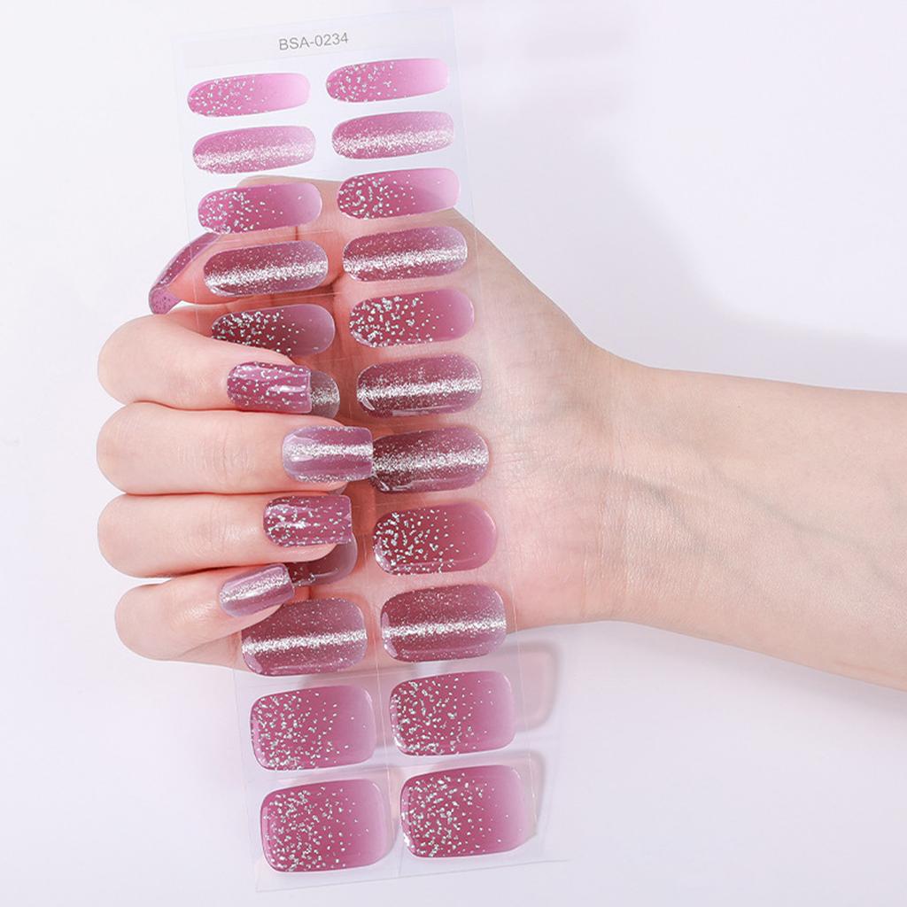 Gel Nail Stickers Full Cover Self Adhesive French Manicure Strips Quick Apply No UV Light Required Salon Quality