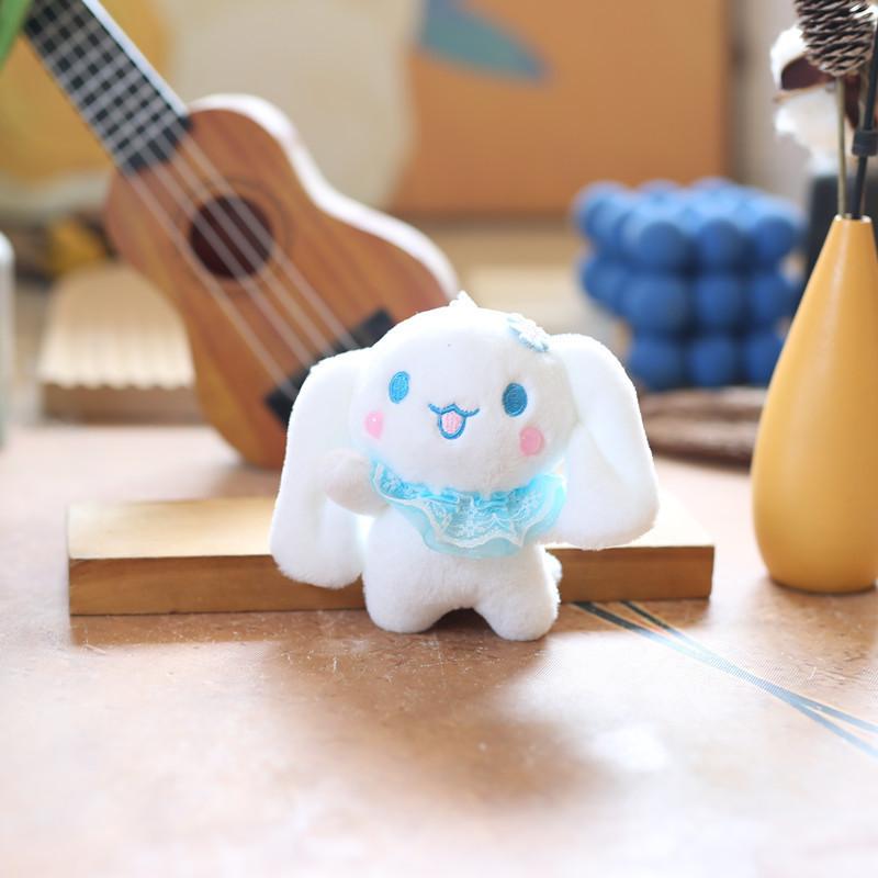 Adorable Fluffy Cinnamoroll Plush Toy Keychain Soft Pp Cotton Dog Doll