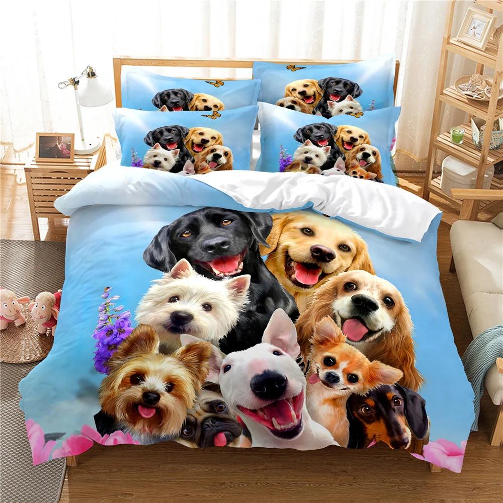 Comforter Red Love Cartoon Dog Dachshunds Animals Theme For Dog Lovers Gifts Bedroom Decorations For Children Teens Women Men