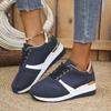 Fashion Women's Fashion Chunky Sneakers Lace Up Platform Casual Sports Shoes Woman Lightweight Non Slip Wedges Walking Shoes Plus Size