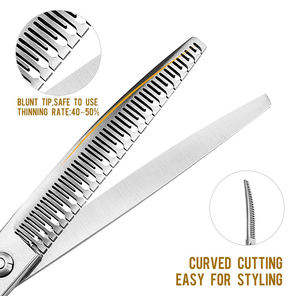 7.5 Inch Curved Tooth Scissors, Curved Natural Scissors, Curved Scissors, Pet Trimming Scissors, Thin Scissors, Professional-grade Pet Division