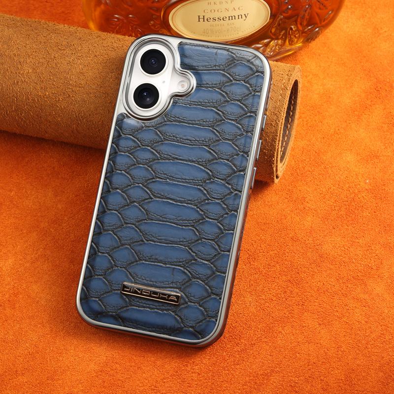 Suitable for Apple 16ProMax Phone Case, Python Skin Pattern IPhone15pro High-end 14 Full Package 13p Anti-drop 12