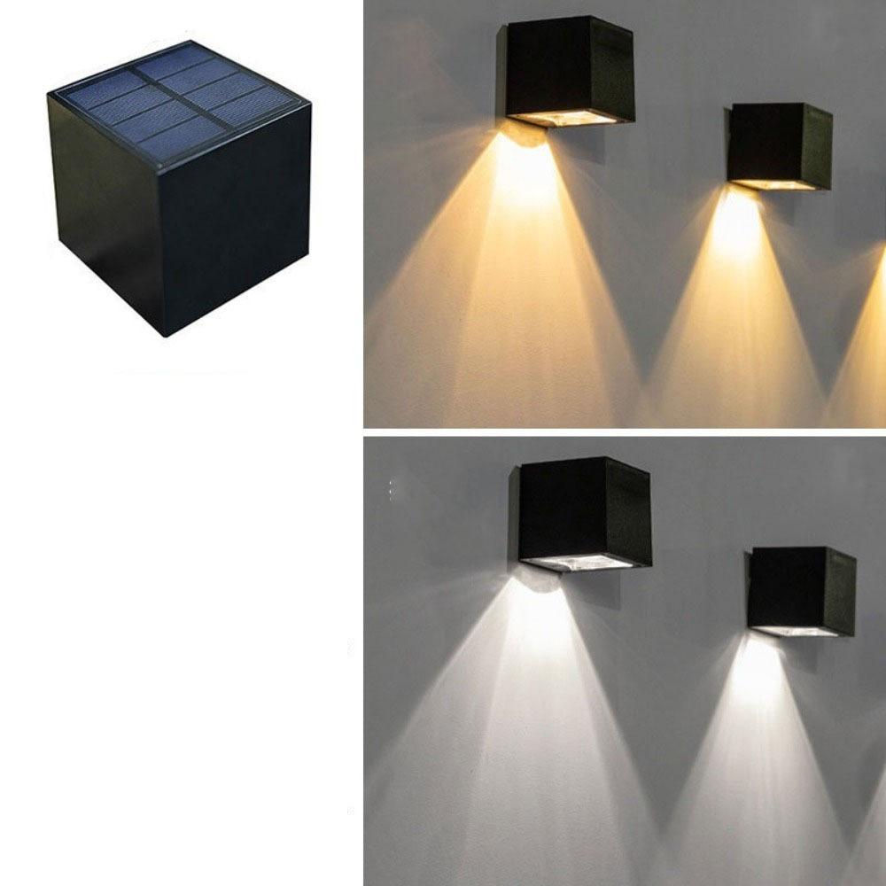 Square Design Wall Lamp IP65 Waterproof Outdoor Garden Light Solar Wall Lights  Outdoor Use