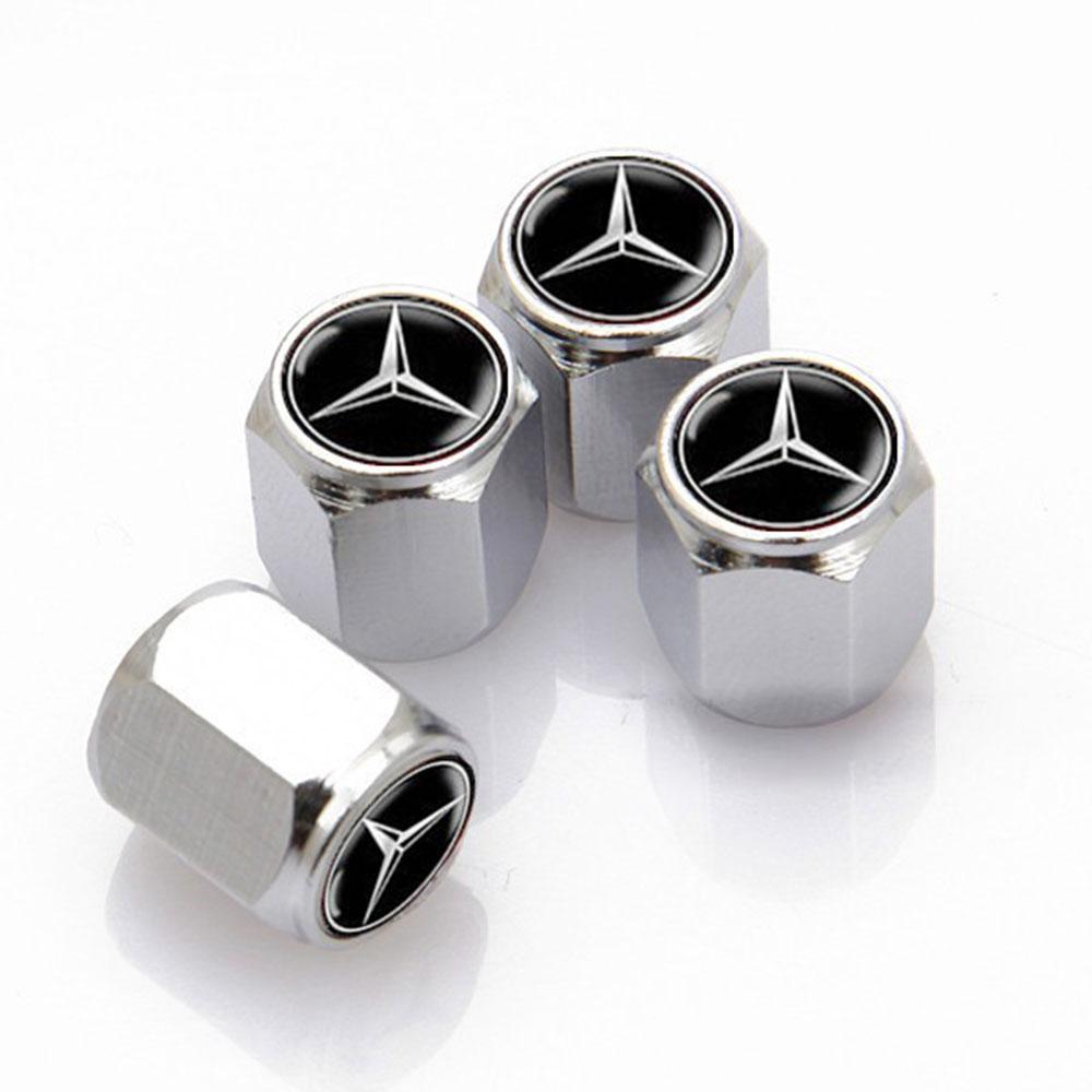 4Pcs Car Cover Tire Valve Caps Dust Caps Wheels Rims Stem For Mercedes Benz AMG A B C E S W204 W212 GLC CLK SLK CLA GLK GLE CLA BD1