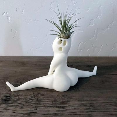 Maceta de Yoga con Fondo Desnudo Florero de Flor de Fondo Grande para Fitness Florero de Baile Decoración de Arte de Performance