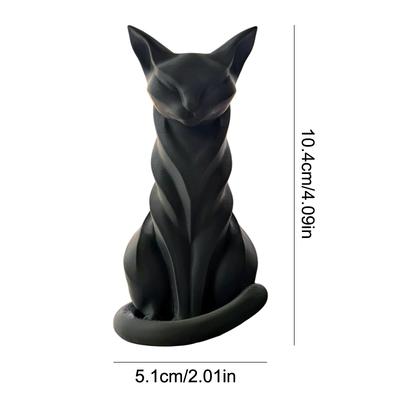 1 Pièce Sculpture de Chat Rayures Figurine de Chat Décoration d'Intérieur/Extérieur Charmante Statue de Chat Bureaux Étagères Ornement