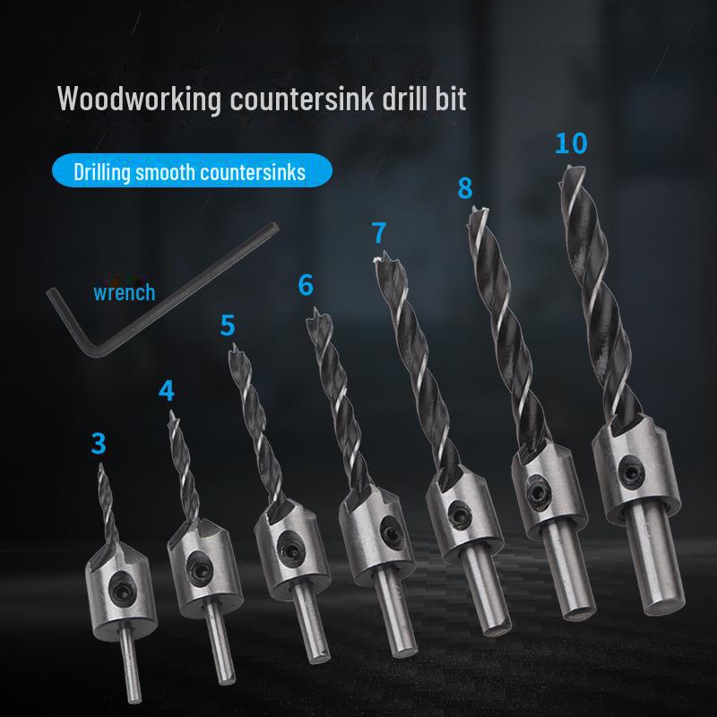 23-Piece Titanium-Plated High-Speed Steel Chamfering Drill Bit Set with Hex Shank