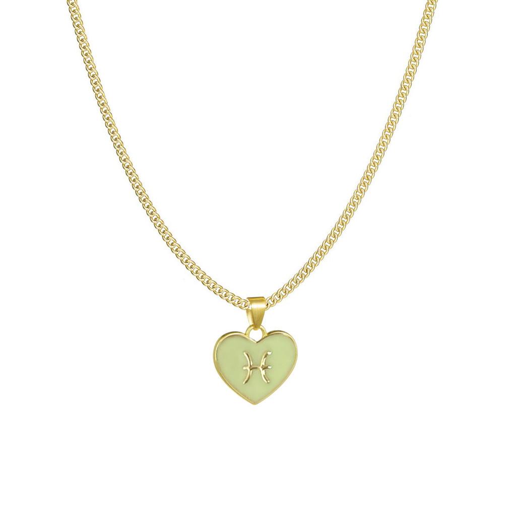 Zodiac Heart Contemporary Necklace With Layered Chain Perfect For Women Fashionable