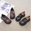 Kids Leather Shoes Retro Hook&loop Girls Uniform School Shoes Non-slip Soft Sole 2025 New Boys Fashion Shoes British Style Chic