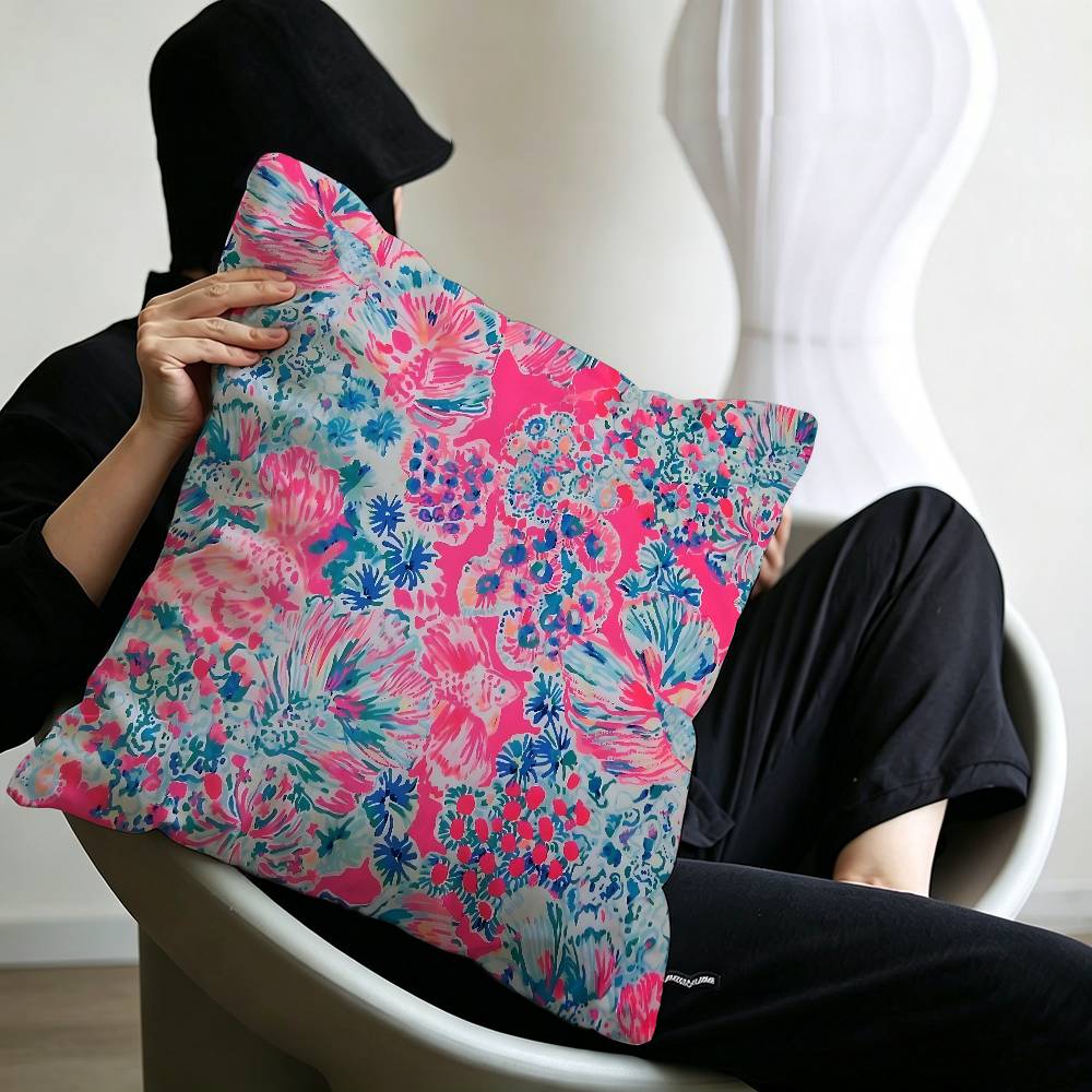 Fashion Lilly Pulitzer Pillow Cushion Cover Pillowcase Living Room Sofa Home Decor Customized