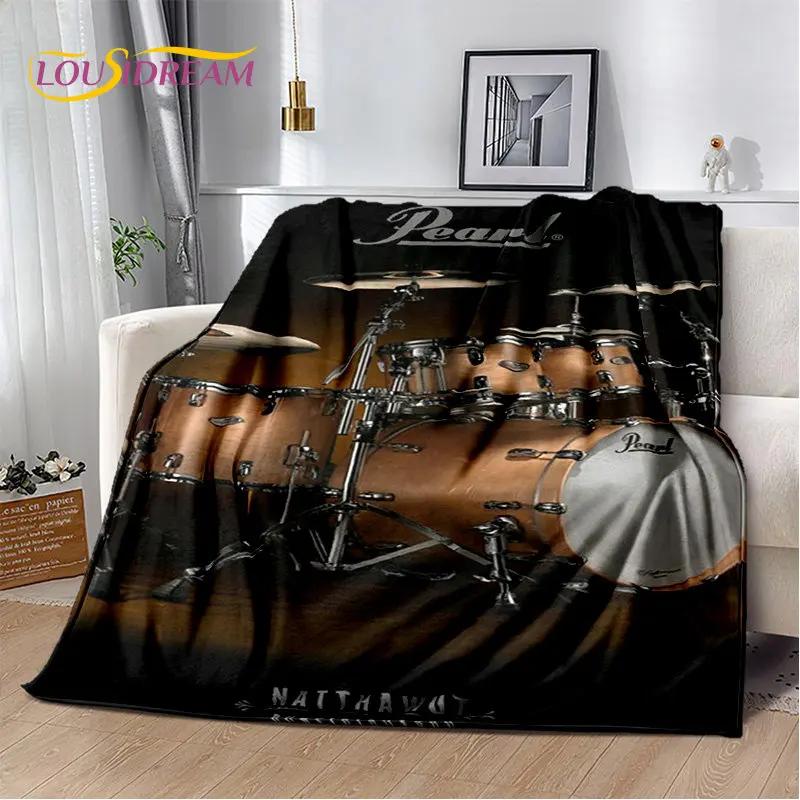 Bateri seti Müzik Aletleri Yumuşak Peluş Battaniye, Flanel Battaniye Atmak Battaniye Oturma Odası Yatak Odası Yatak Kanepe Piknik Örtüsü Çocuklar için
