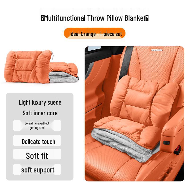 Winter Headrest & Lumbar Support Pillow for AITO M7/M9/M5 - Plush Lambswool Two-in-One Blanket