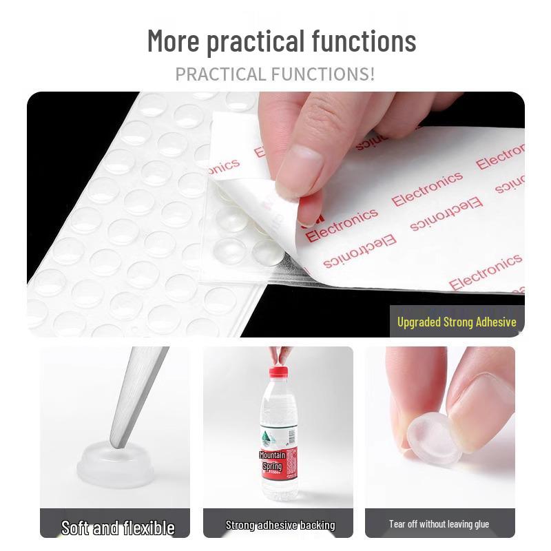 Przezroczysta gumowa podkładka antykolizyjna na drzwi i okna meblowe - Dźwiękochłonna, antypoślizgowa, poduszka redukująca hałas