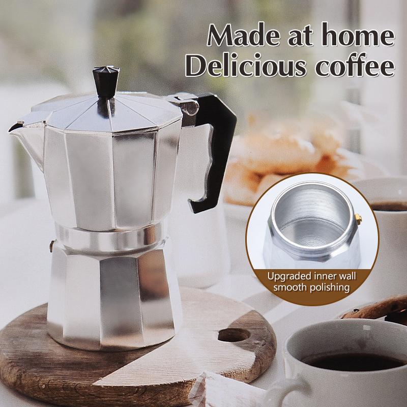 Coffee Kettle Household Italian Octagonal Moka Coffee Tea Pot Office Home Travel Outdoor Camping Tableware Equipment