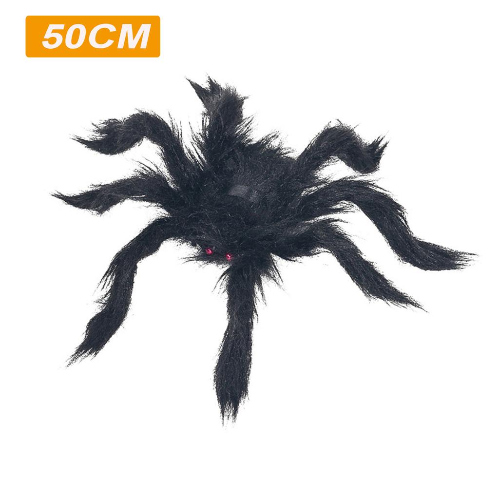 Halloween Plush Spider 30-200cm Outdoor Giant Spider Decor Chamber Prank Black Spider, Horror Halloween Decoration Party Prop