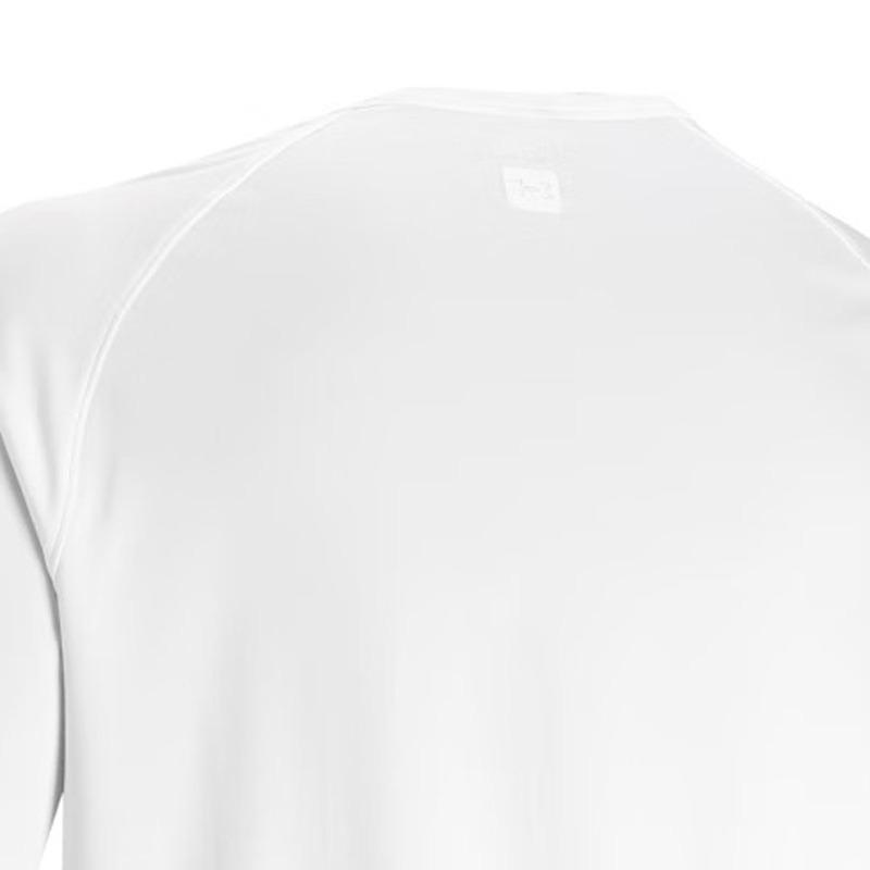 Under Armour Meridian Solid Color Training Versatile Crew Neck Long Sleeve T-Shirt Men Tops White 1378989-100
