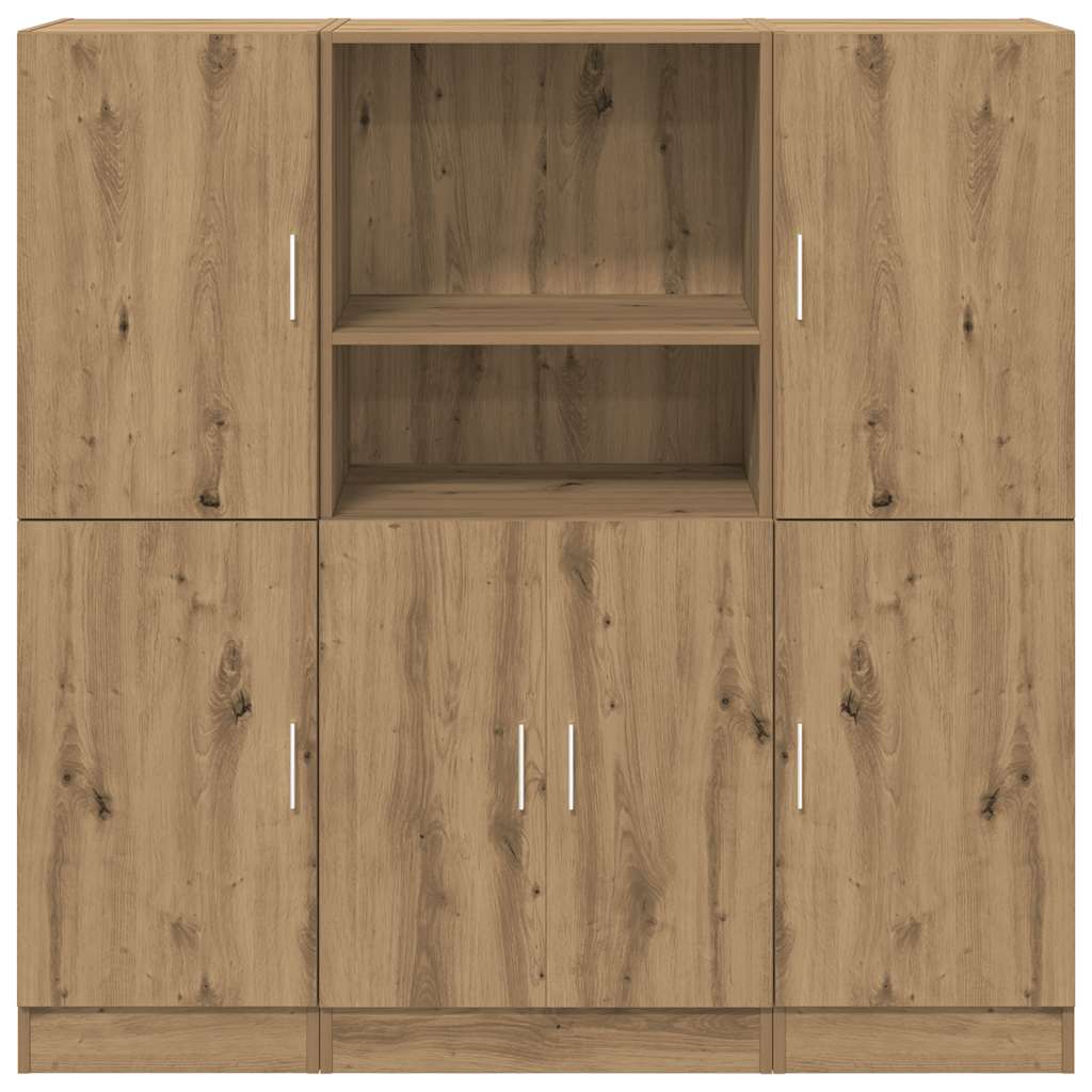 3 piece Kitchen Cabinet Set Artisan Oak Particleboard