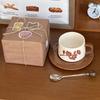 Retro Niche Lily Coffee Cup Saucer Set Ceramic Latte Cup Afternoon Tea Cup Souvenir Gift Box Birthday Gift