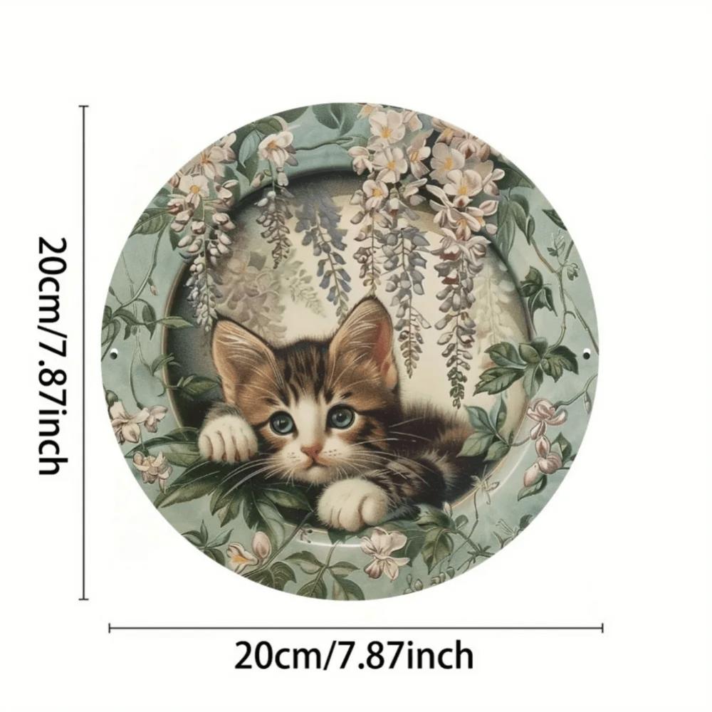 Vintage Metal Cat Sign Outdoor Indoor Decor For Cat Lovers Halloween Home Wall Decor