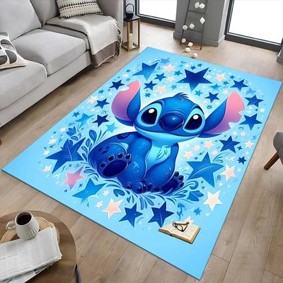 Stitch'S Starry Adventure Carpet For Playroom Bedroom Living Room Sofa Home Decorkids Game Area Rug Nonslip Floor Mat