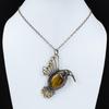Tigerauge Anhänger Kupferdraht gewickelt Anhänger Vogel Anhänger Unikat Kupfer Design Schmuck Handarbeit stylischer Anhänger Edelstein Schmuck als Geschenk