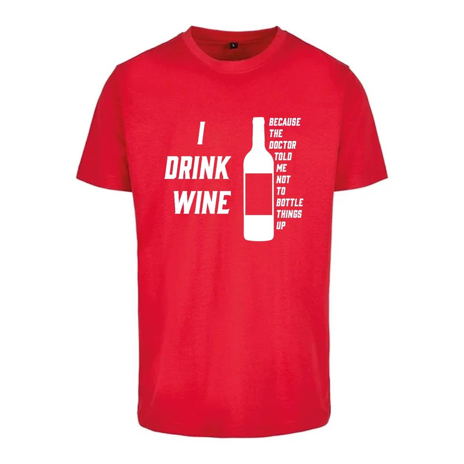 

Unisex T-Shirt - I drink wine - Novelty Funny Humour Secret Santa S